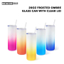 Wealthysub China warehouse sublimation 20oz frosted ombre glass can with clear lid